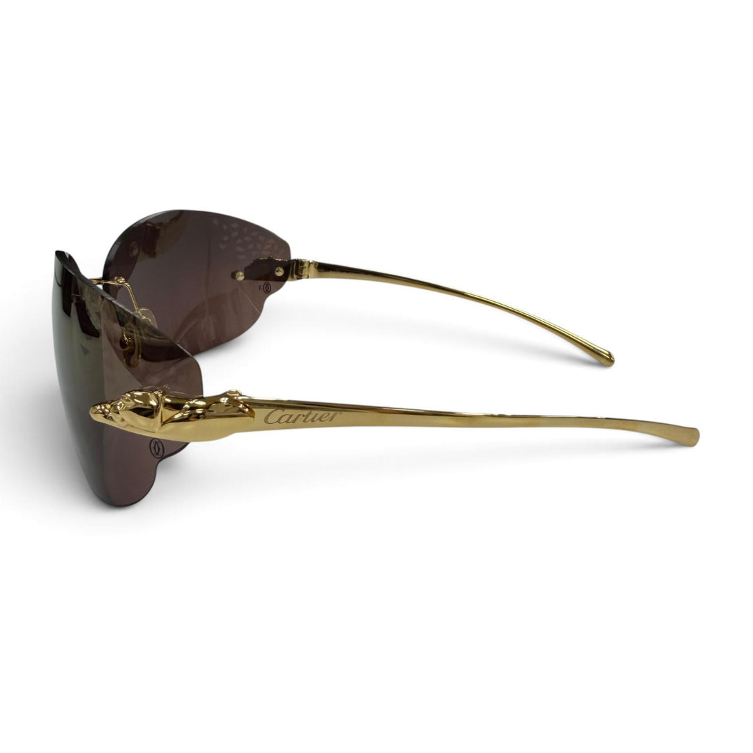 Excellent Cartier sunglasses PANTHERE Rimless Two-Point Glasses gold 5309825