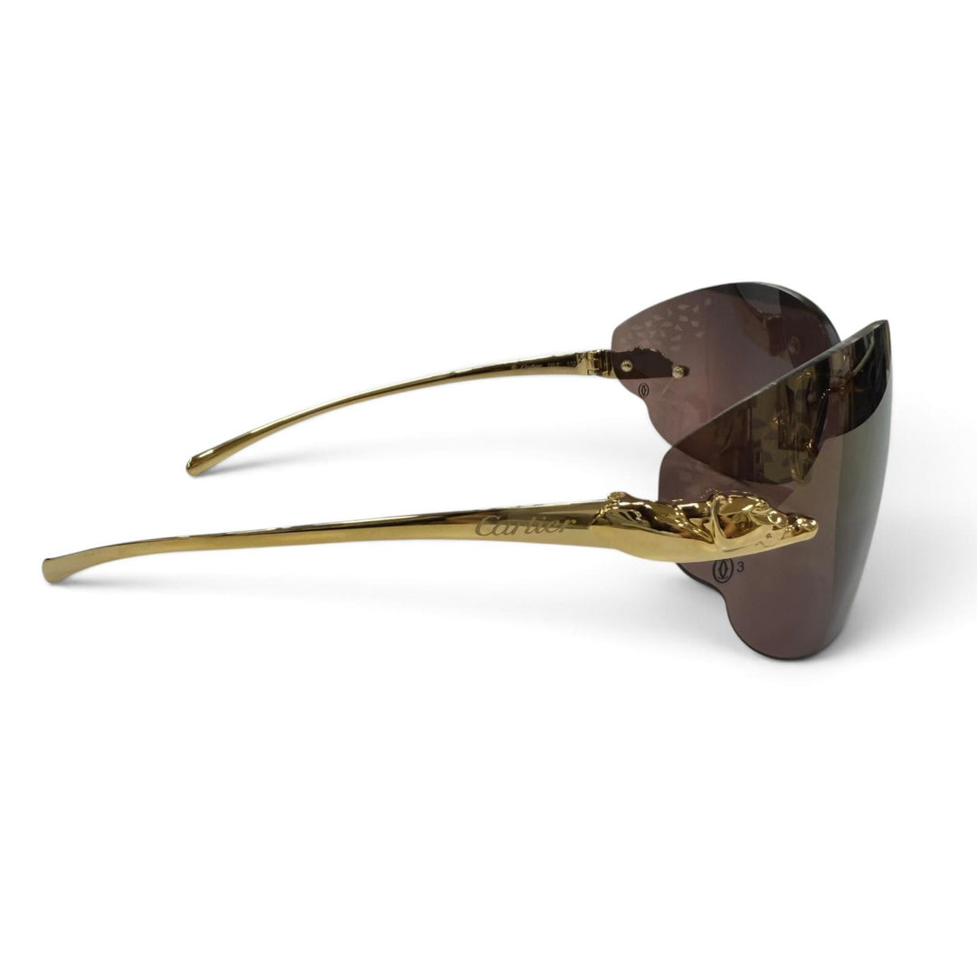 Excellent Cartier sunglasses PANTHERE Rimless Two-Point Glasses gold 5309825