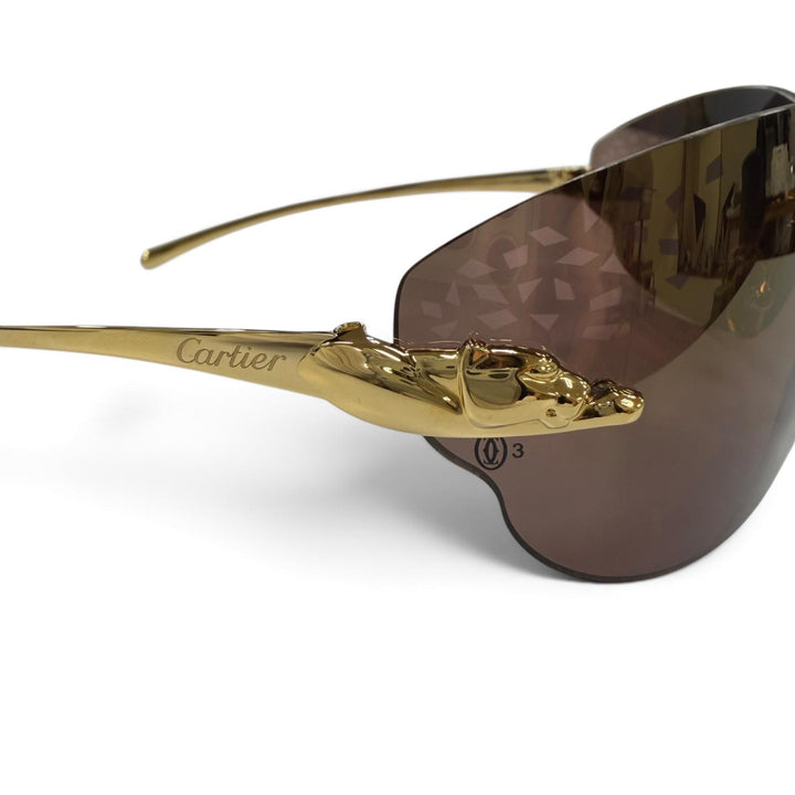Excellent Cartier sunglasses PANTHERE Rimless Two-Point Glasses gold 5309825