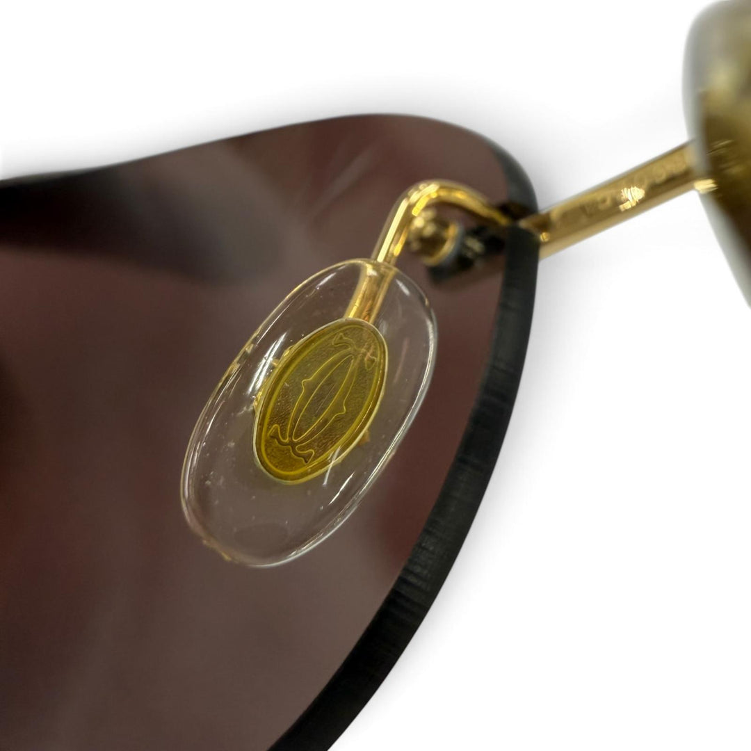 Excellent Cartier sunglasses PANTHERE Rimless Two-Point Glasses gold 5309825