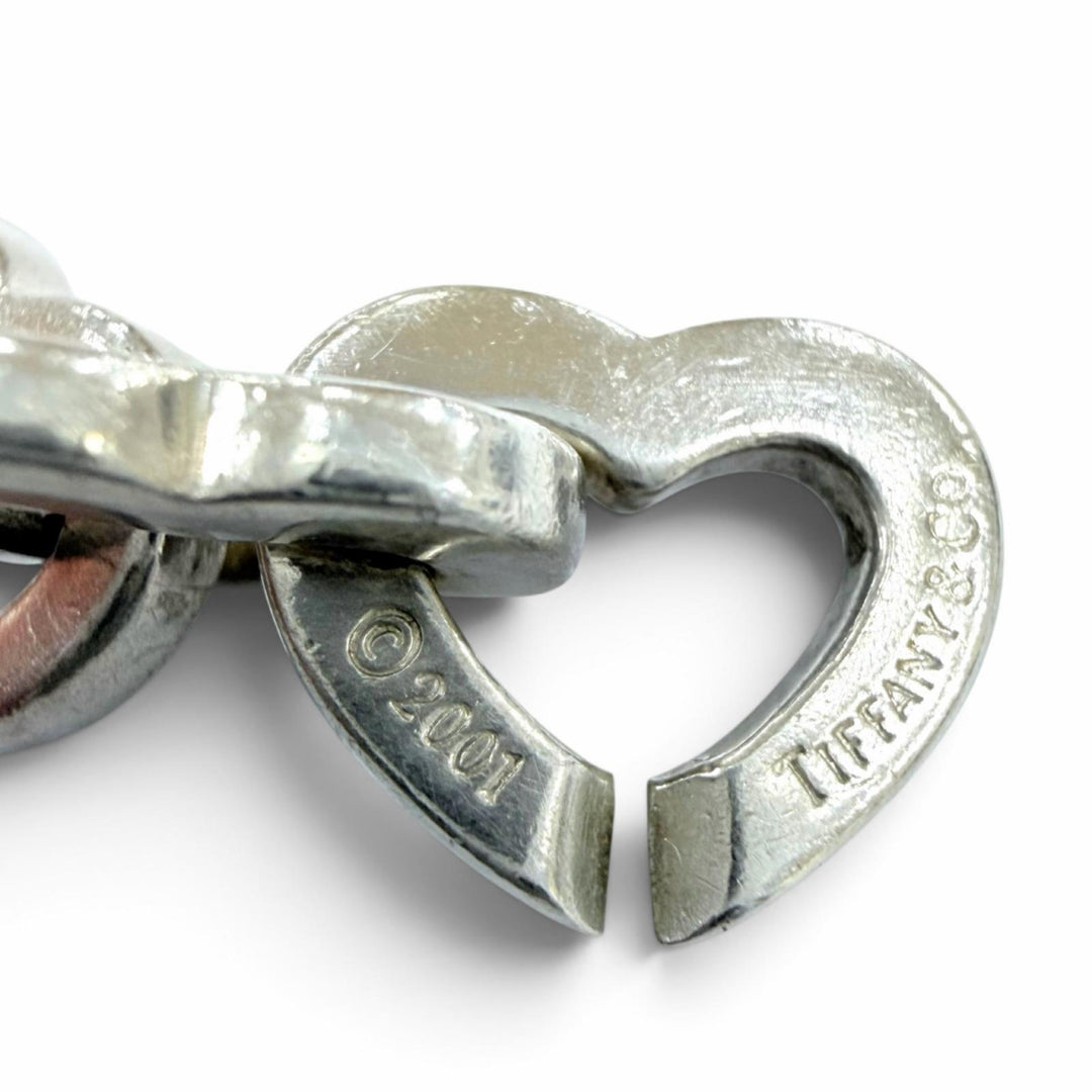 Great TIFFANY&Co. bracelet Heart Link Bure Rubbed T Silver 925 Women