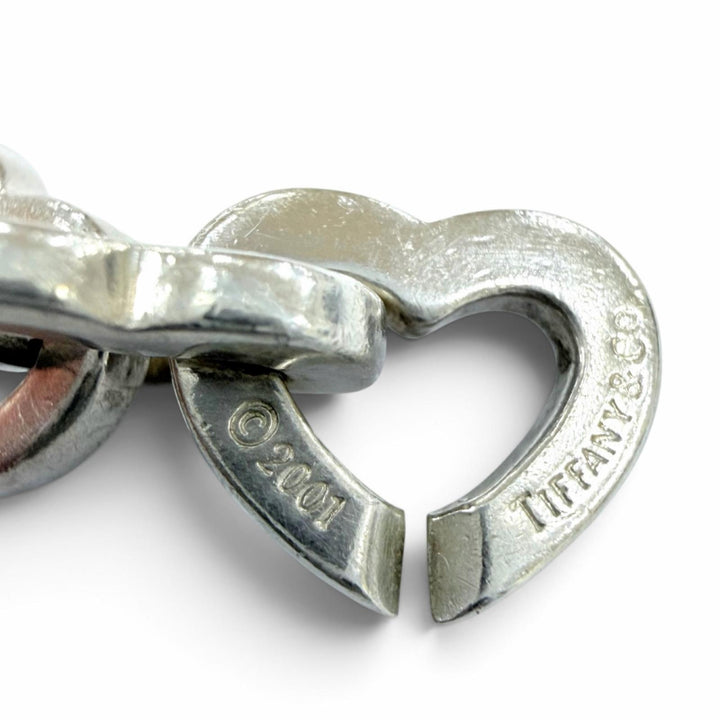 Great TIFFANY&Co. bracelet Heart Link Bure Rubbed T Silver 925 Women