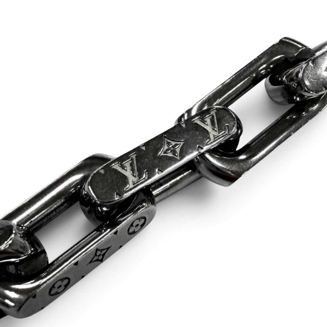 Great LOUIS VUITTON Necklace Collier Chain Monogram Silver mens M00307