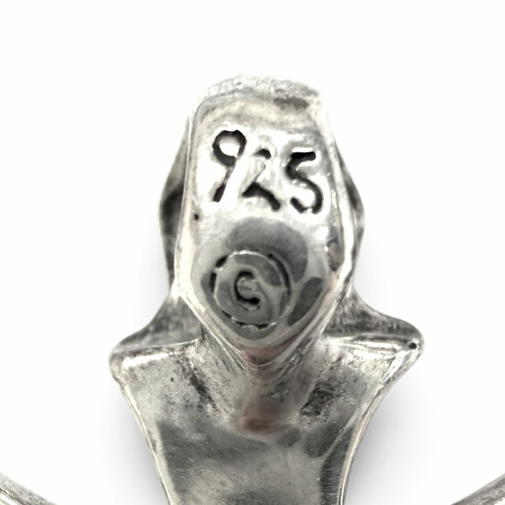 Great Bill Wall Leather Pendant top Good Luck Skull Cross 2005 Silver 925 mens