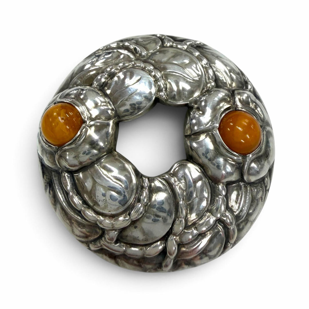 Great Georg Jensen Brooch 42 Rare 90th Anniversary Item Silver 925 Women