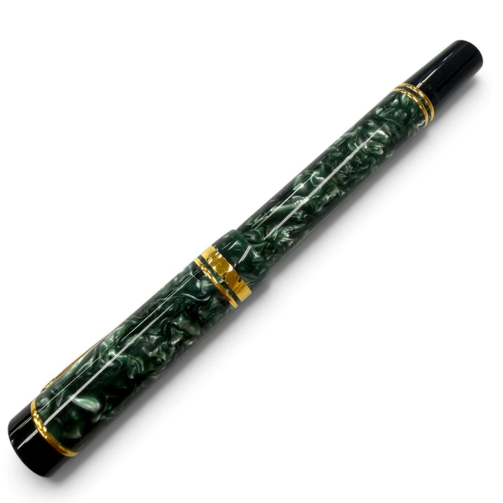 Excellent PARKER fountain pen Duofold International Marble Green 18K mens