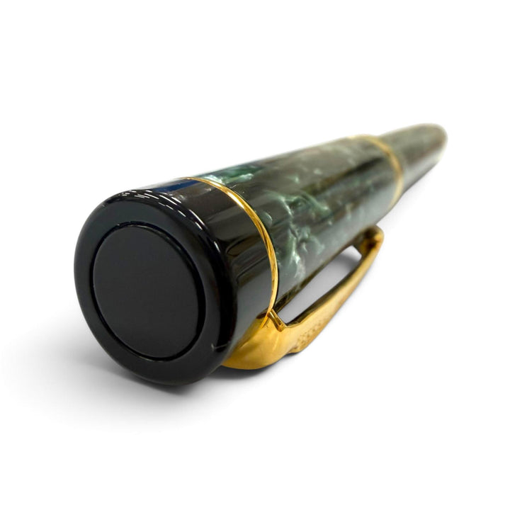 Excellent PARKER fountain pen Duofold International Marble Green 18K mens