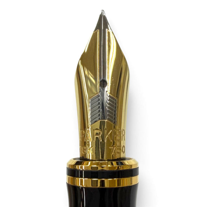 Excellent PARKER fountain pen Duofold International Marble Green 18K mens