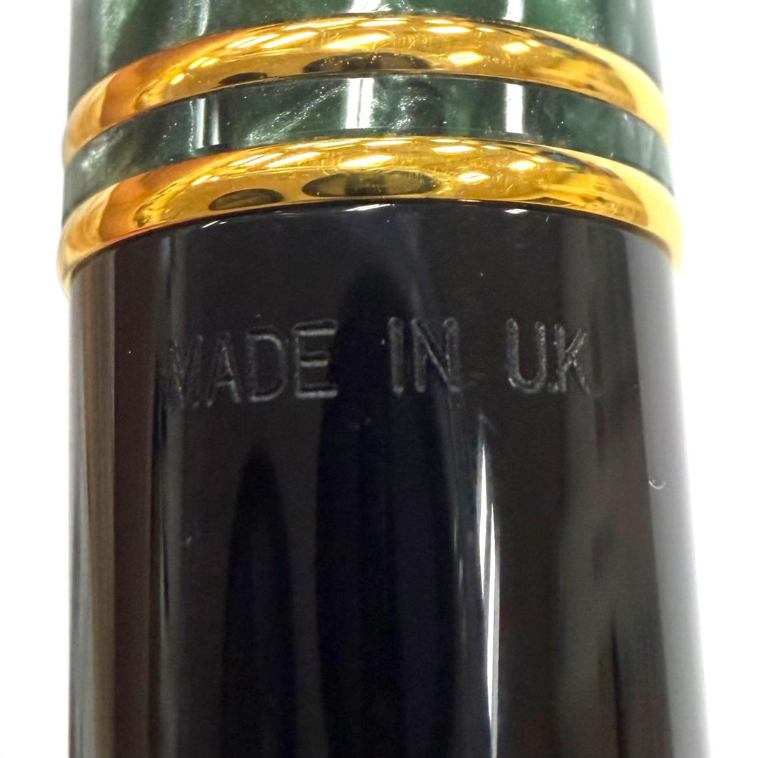 Excellent PARKER fountain pen Duofold International Marble Green 18K mens