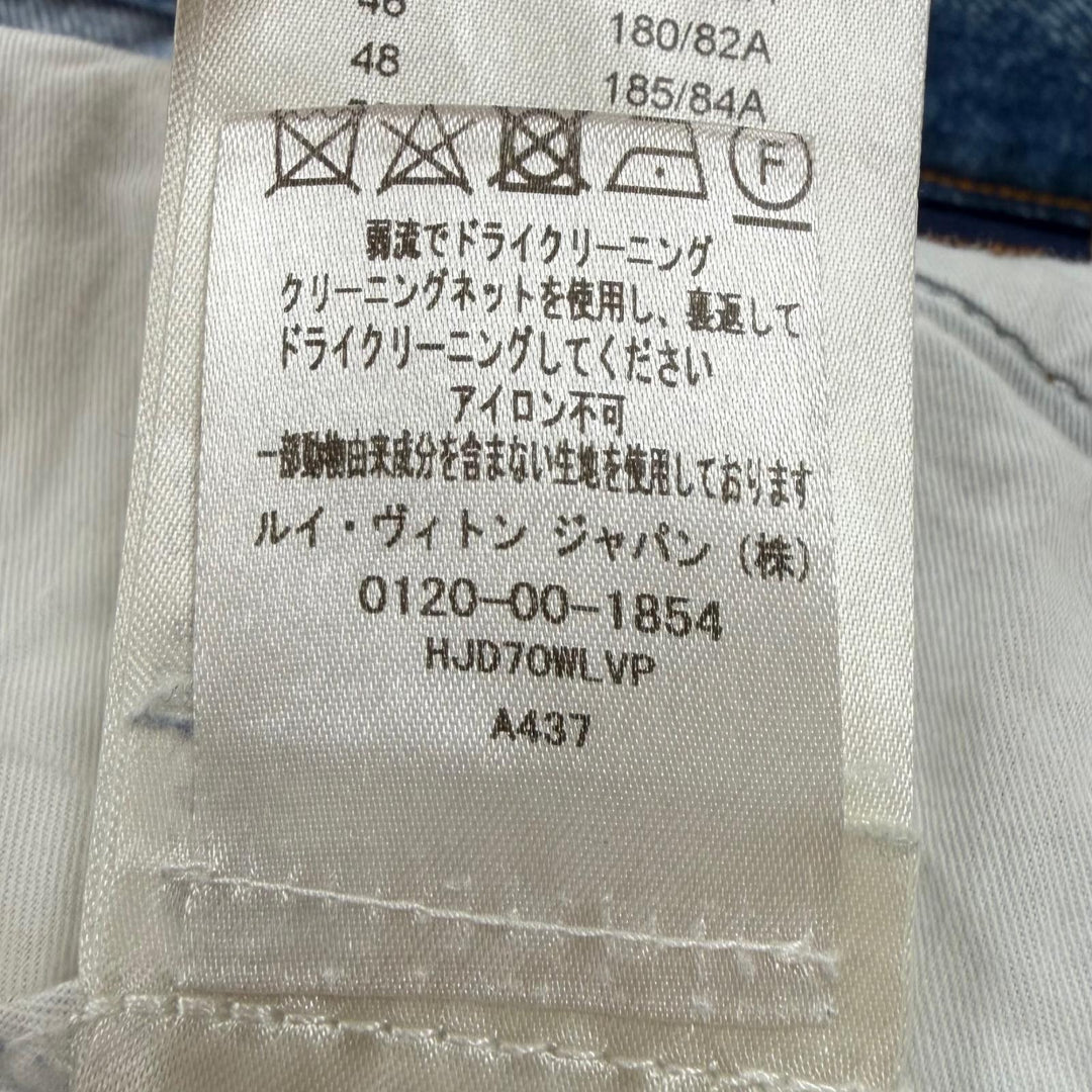 Discounted Very Good LOUIS VUITTON Denim pants Leather logo patch blue cotton mens 32