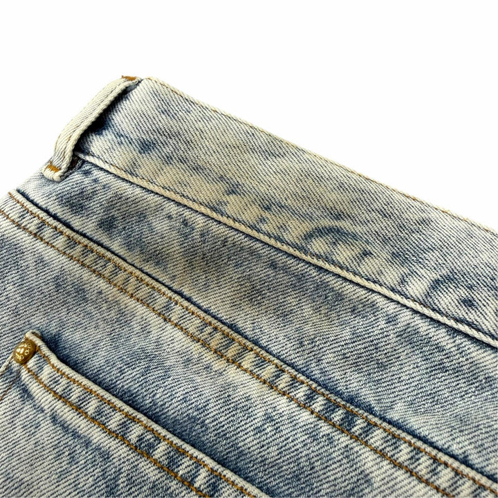 Discounted Very Good LOUIS VUITTON Denim pants Leather logo patch blue cotton mens 32