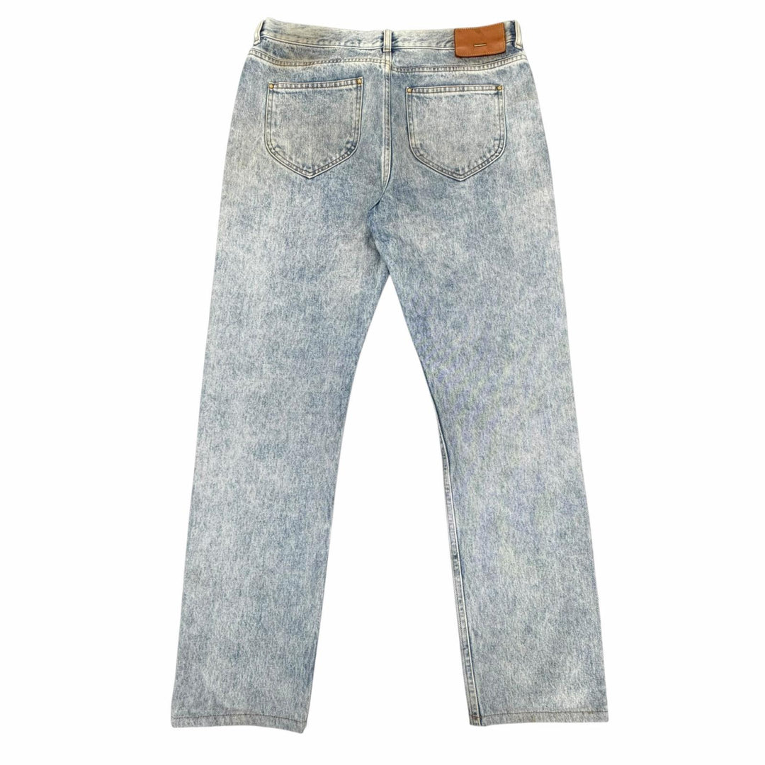 Discounted Very Good LOUIS VUITTON Denim pants Leather logo patch blue cotton mens 32