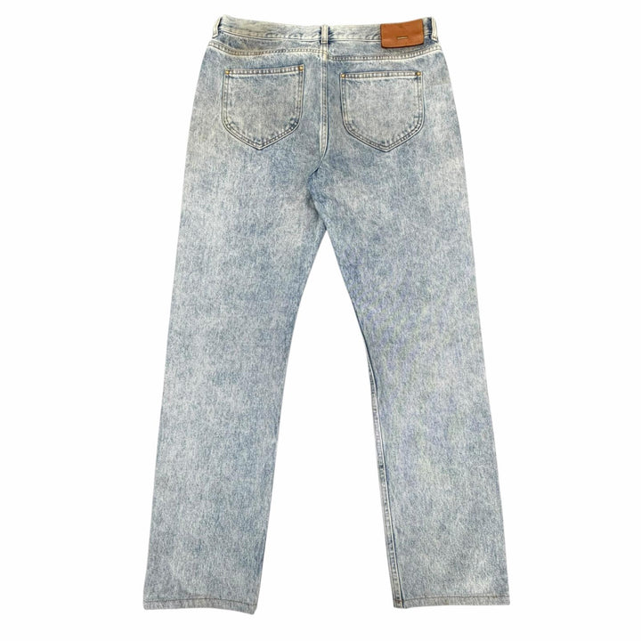 Discounted Very Good LOUIS VUITTON Denim pants Leather logo patch blue cotton mens 32