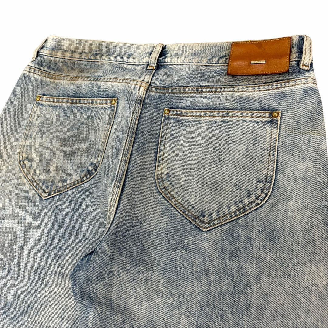 Discounted Very Good LOUIS VUITTON Denim pants Leather logo patch blue cotton mens 32