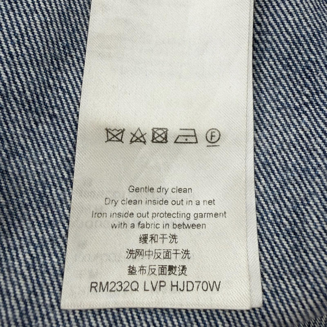 Discounted Very Good LOUIS VUITTON Denim pants Leather logo patch blue cotton mens 32