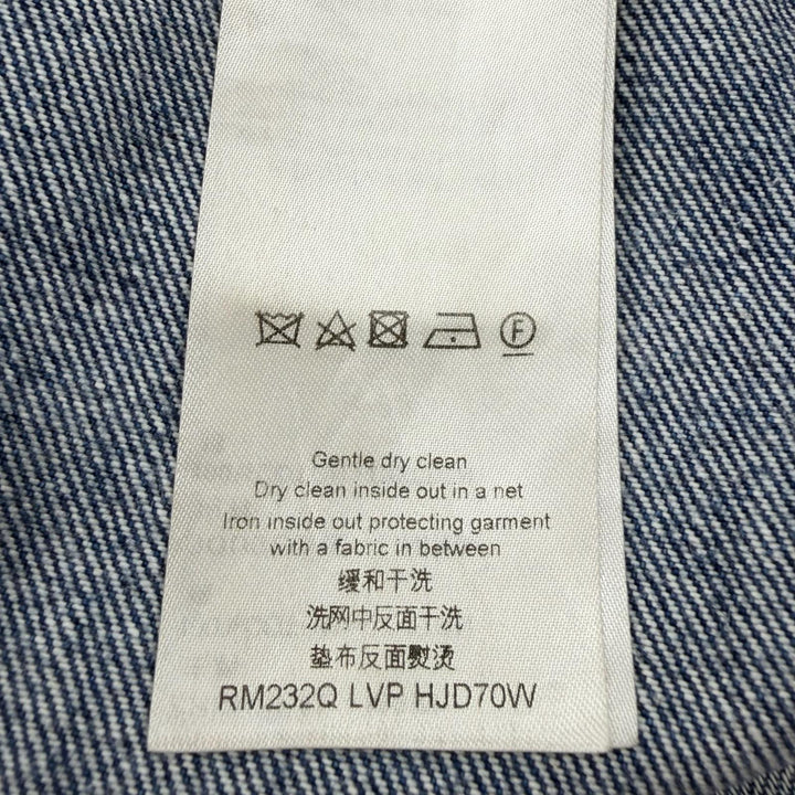 Discounted Very Good LOUIS VUITTON Denim pants Leather logo patch blue cotton mens 32