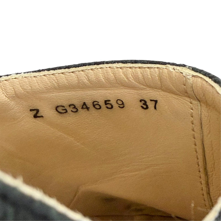 Great CHANEL Sandals COCO Mark Crack Espadrille Wedge Sandals black 37 G34659