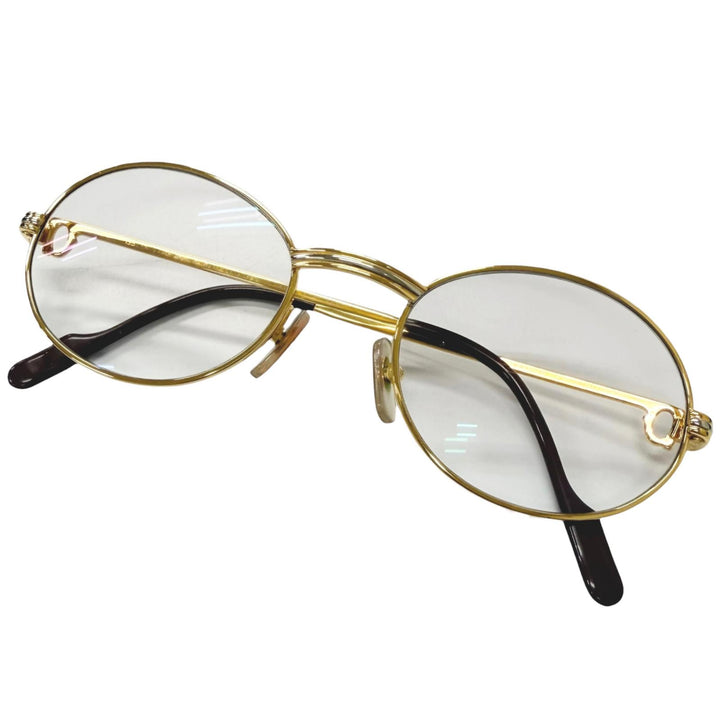 Great Cartier Glasses Trinity Oval Frame gold mens