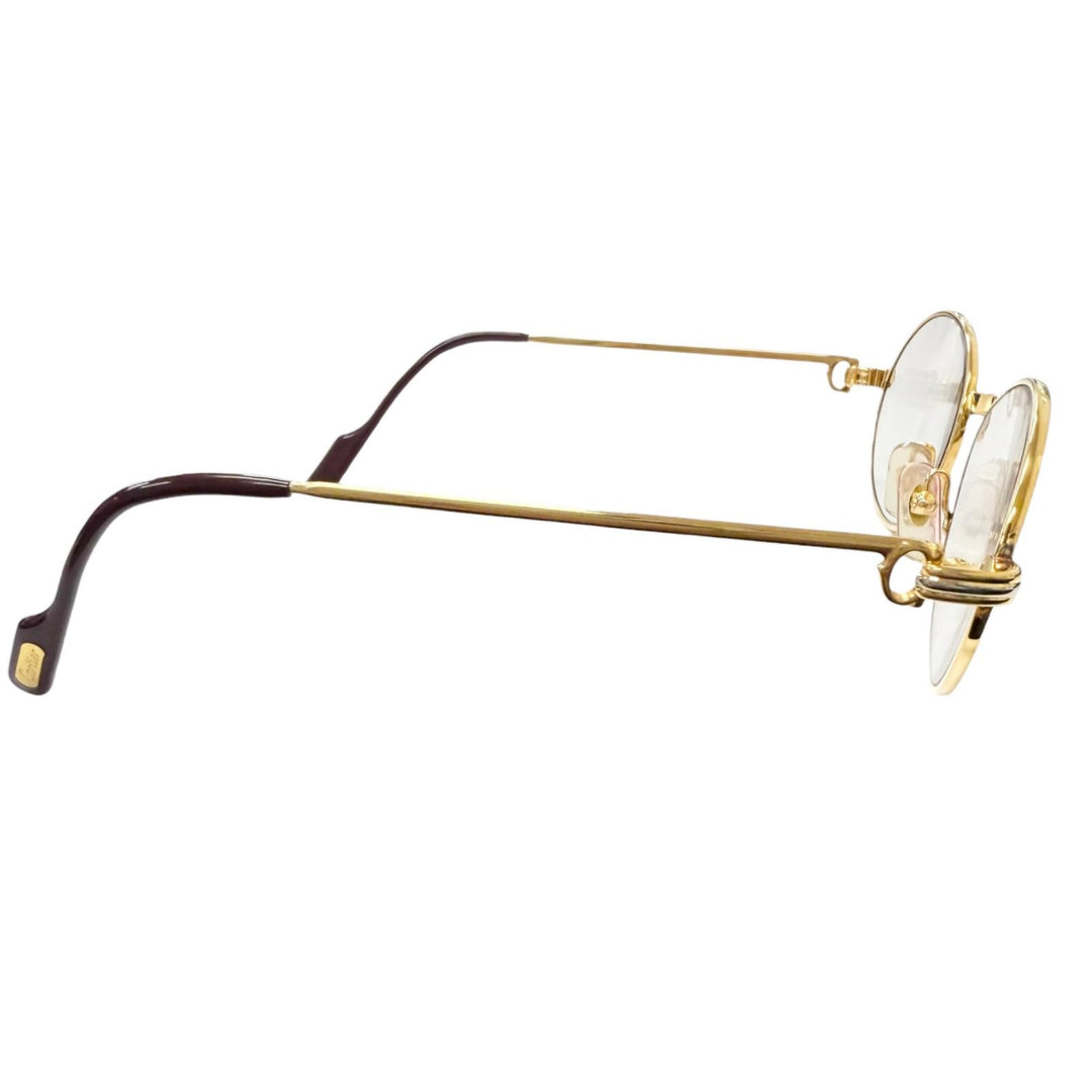 Great Cartier Glasses Trinity Oval Frame gold mens