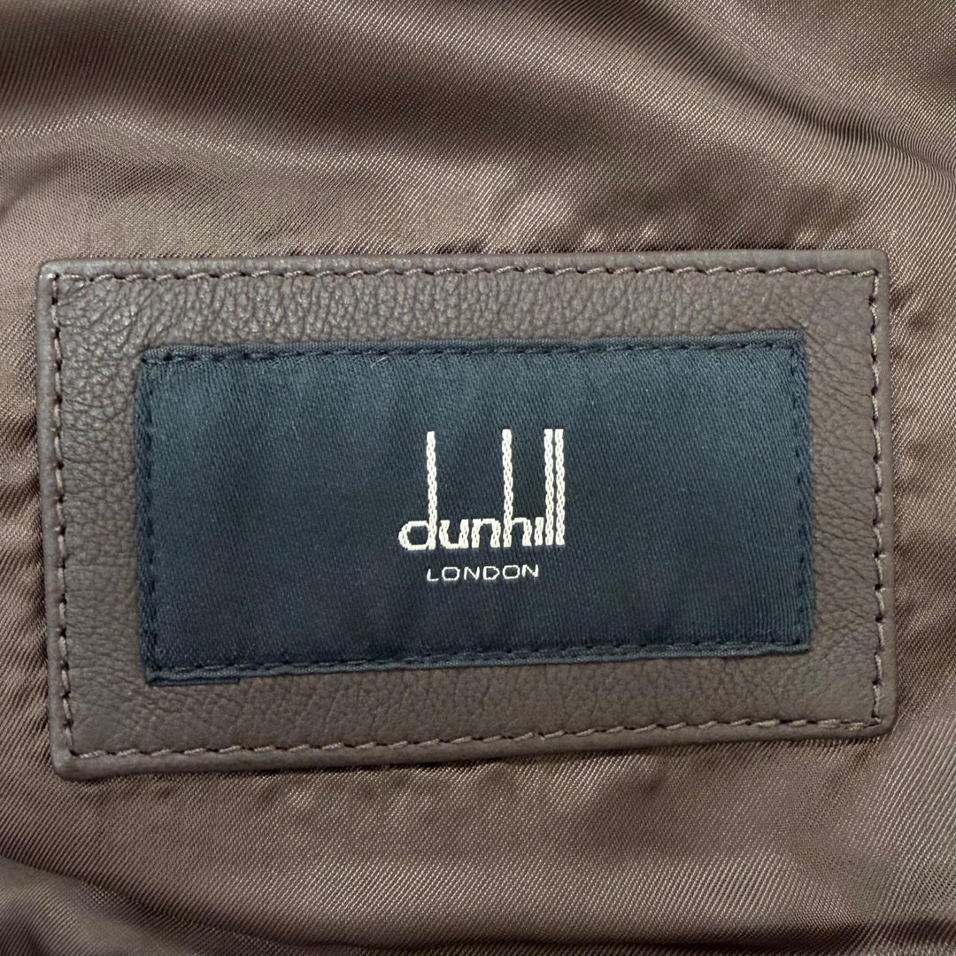 Great Dunhill leather jacket 3-way bag with sheepskin liner Brown lambskin
