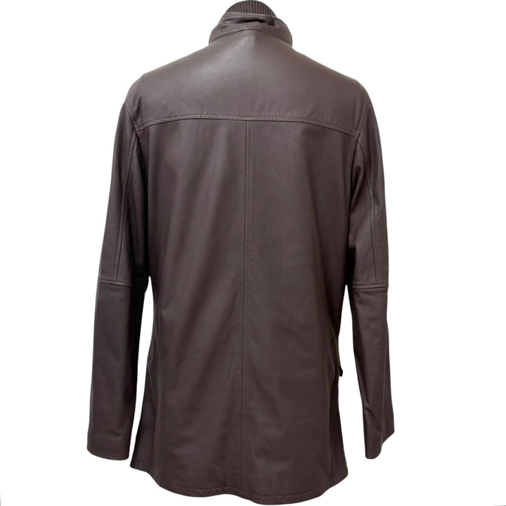 Great Dunhill leather jacket 3-way bag with sheepskin liner Brown lambskin