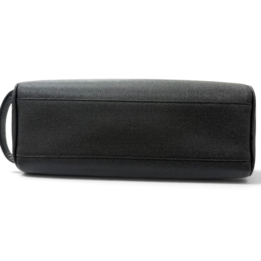 Excellent SAINT LAURENT PARIS Clutch bag Logo travel pouch black Grain calf
