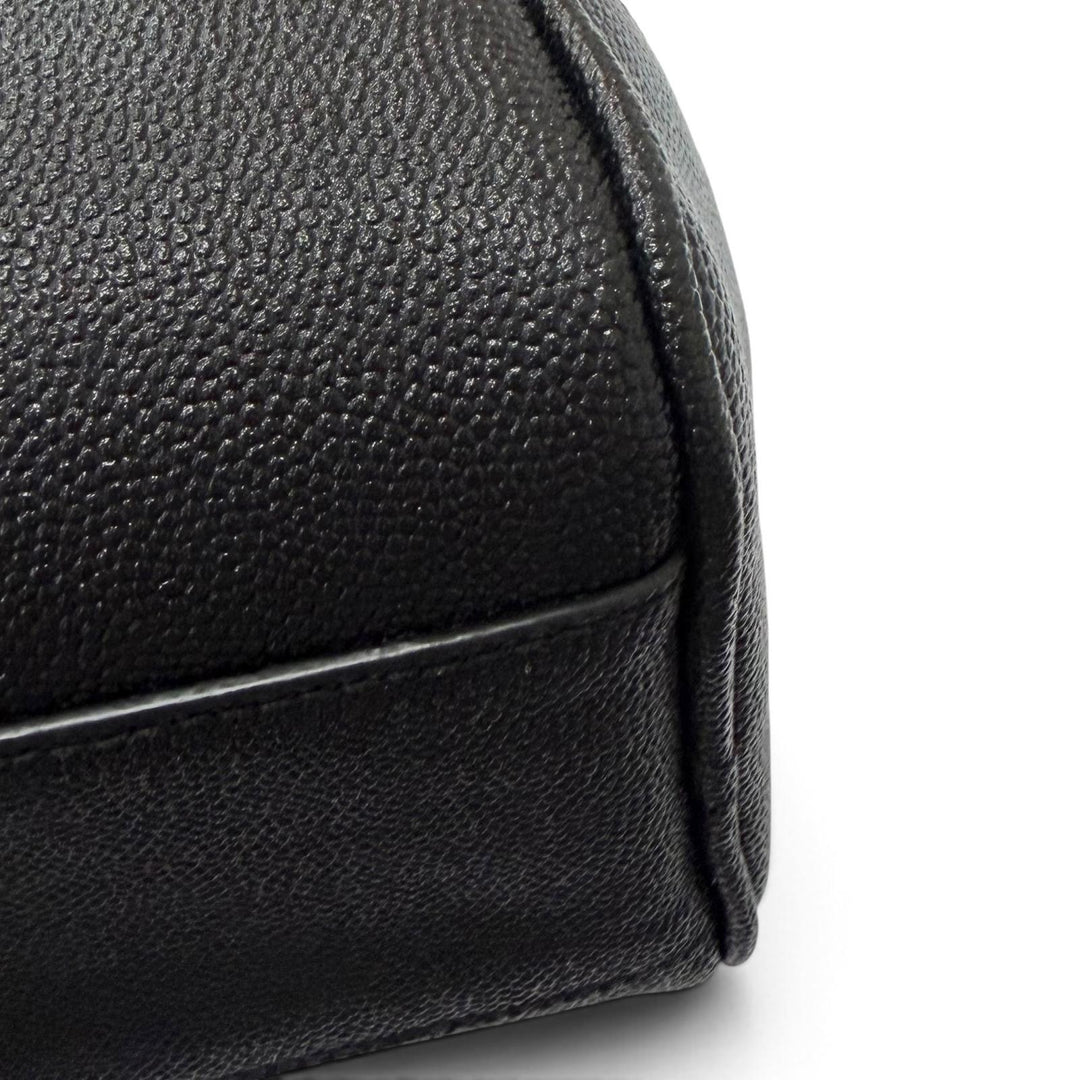 Excellent SAINT LAURENT PARIS Clutch bag Logo travel pouch black Grain calf
