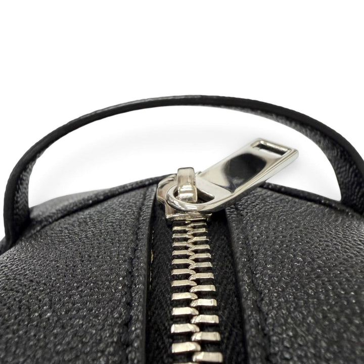 Excellent SAINT LAURENT PARIS Clutch bag Logo travel pouch black Grain calf