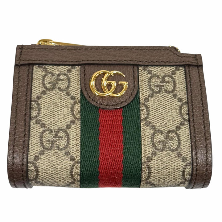 Excellent GUCCI Coin case beige GG Supreme Women 699530