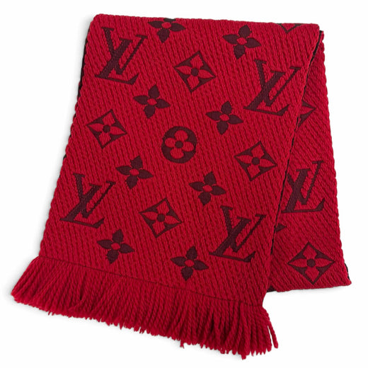 Excellent LOUIS VUITTON Scarf Escalp Logo Mania Monogram fringe wool M72432