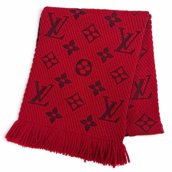 Excellent LOUIS VUITTON Scarf Escalp Logo Mania Monogram fringe wool M72432