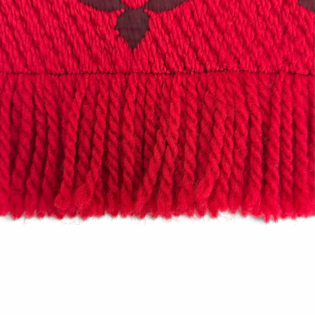 Excellent LOUIS VUITTON Scarf Escalp Logo Mania Monogram fringe wool M72432