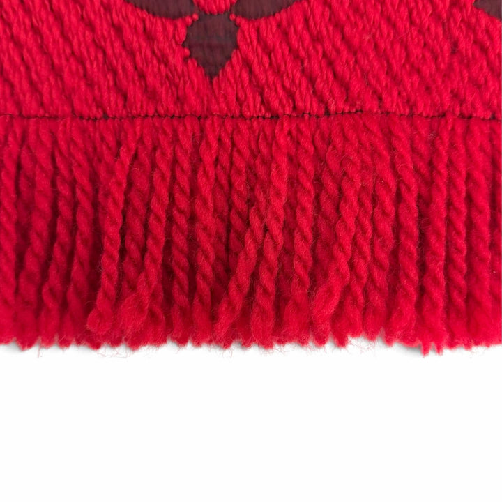 Excellent LOUIS VUITTON Scarf Escalp Logo Mania Monogram fringe wool M72432