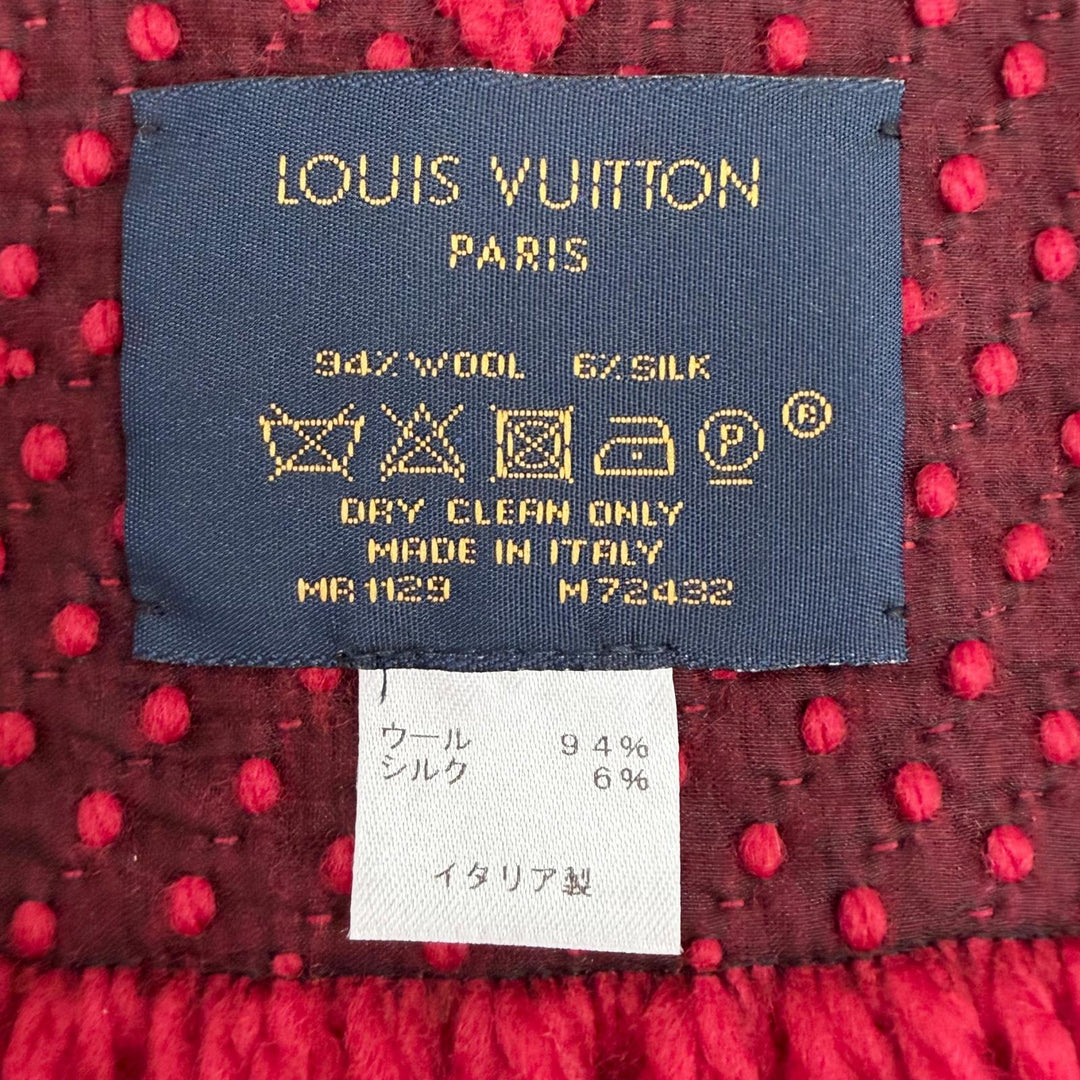 Excellent LOUIS VUITTON Scarf Escalp Logo Mania Monogram fringe wool M72432