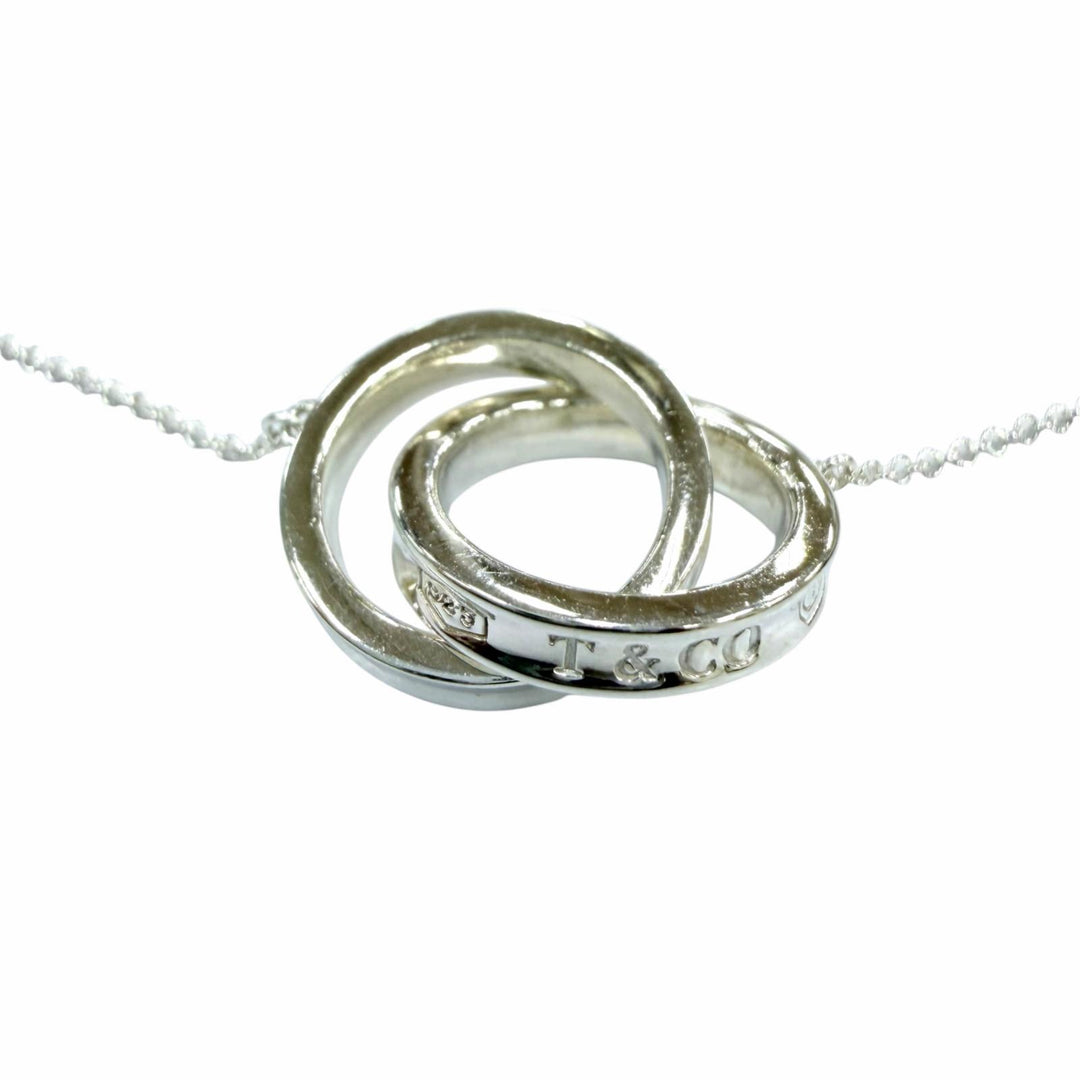 Excellent TIFFANY&Co. Necklace Interlocking Circle Pendant Silver AG925 Women
