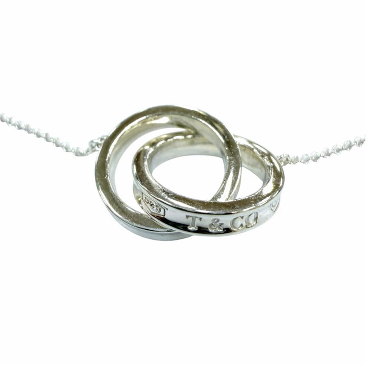 Excellent TIFFANY&Co. Necklace Interlocking Circle Pendant Silver AG925 Women
