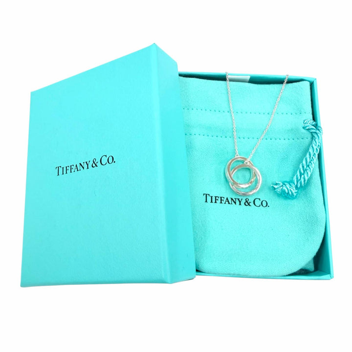 Excellent TIFFANY&Co. Necklace Interlocking Circle Pendant Silver AG925 Women