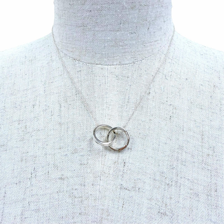 Excellent TIFFANY&Co. Necklace Interlocking Circle Pendant Silver AG925 Women