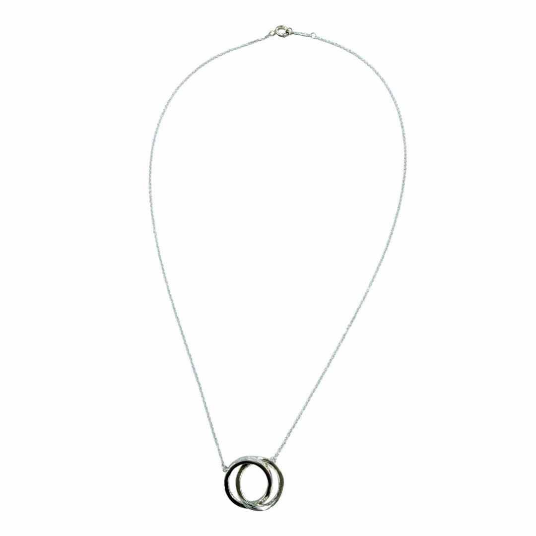 Excellent TIFFANY&Co. Necklace Interlocking Circle Pendant Silver AG925 Women