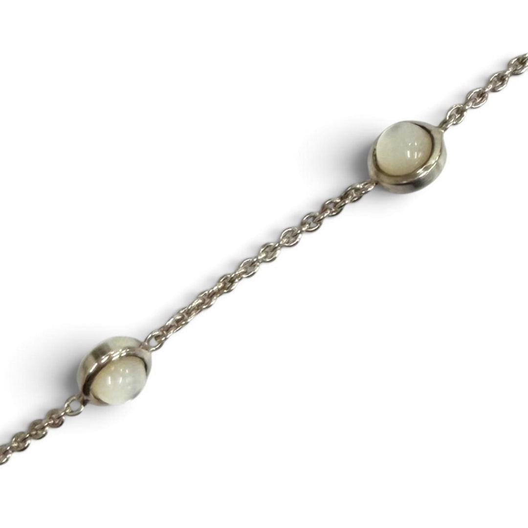 Excellent GUCCI bracelet Double G Mother of Pearl Bracelet white 925 773229