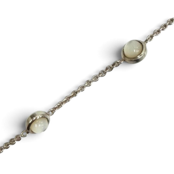 Excellent GUCCI bracelet Double G Mother of Pearl Bracelet white 925 773229