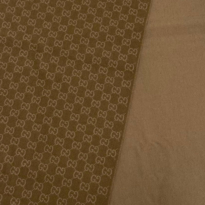 Pristine GUCCI Scarf GG Jacquard Two-Tone beige wool Women 852038