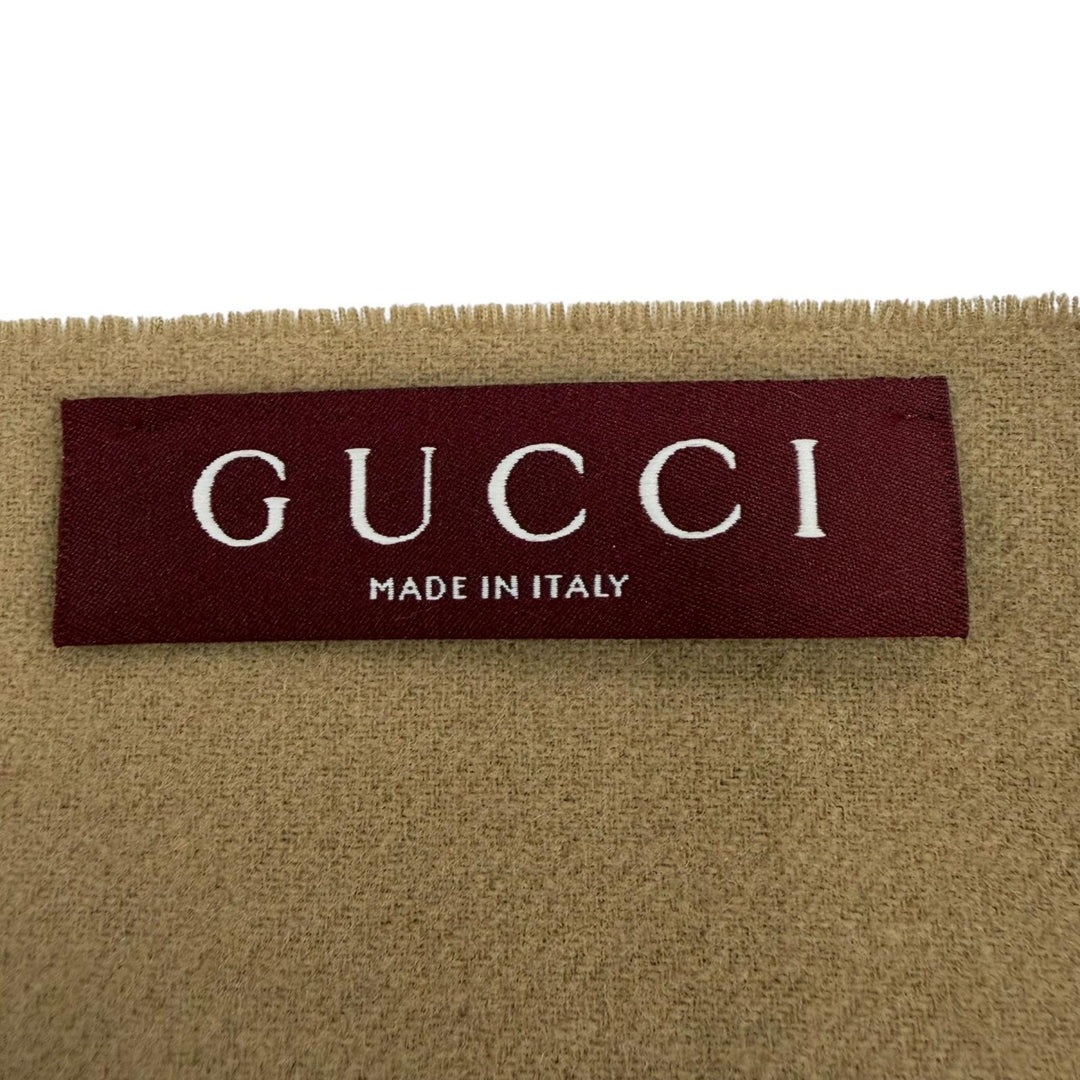 Pristine GUCCI Scarf GG Jacquard Two-Tone beige wool Women 852038