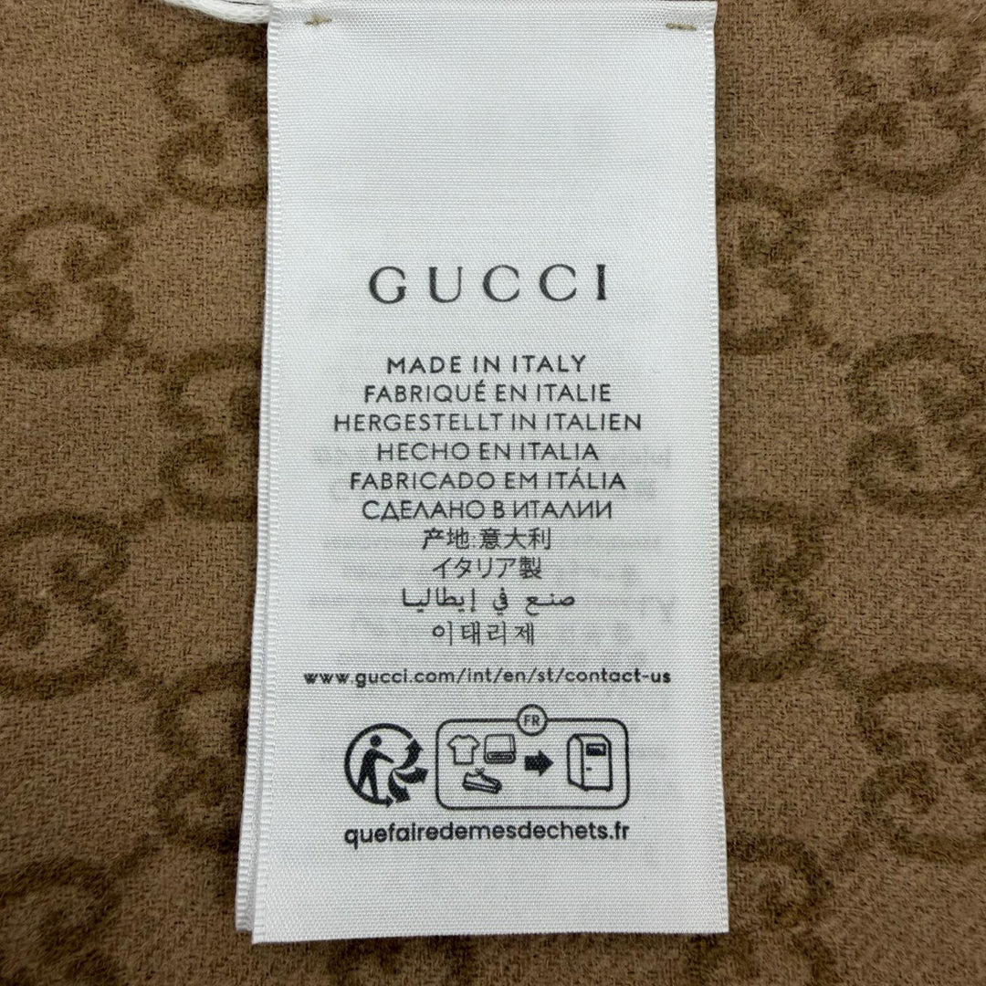 Pristine GUCCI Scarf GG Jacquard Two-Tone beige wool Women 852038