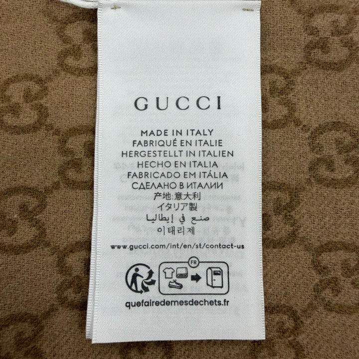 Pristine GUCCI Scarf GG Jacquard Two-Tone beige wool Women 852038