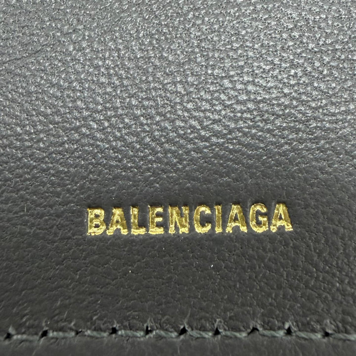 Excellent BALENCIAGA Purse envelope Long wallet black leather mens 743220