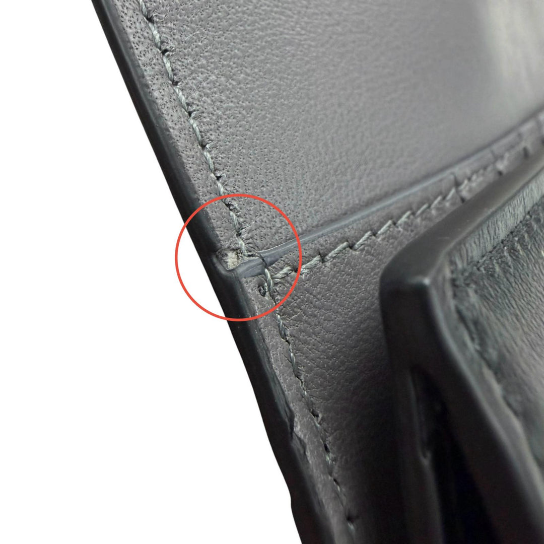 Excellent BALENCIAGA Purse envelope Long wallet black leather mens 743220
