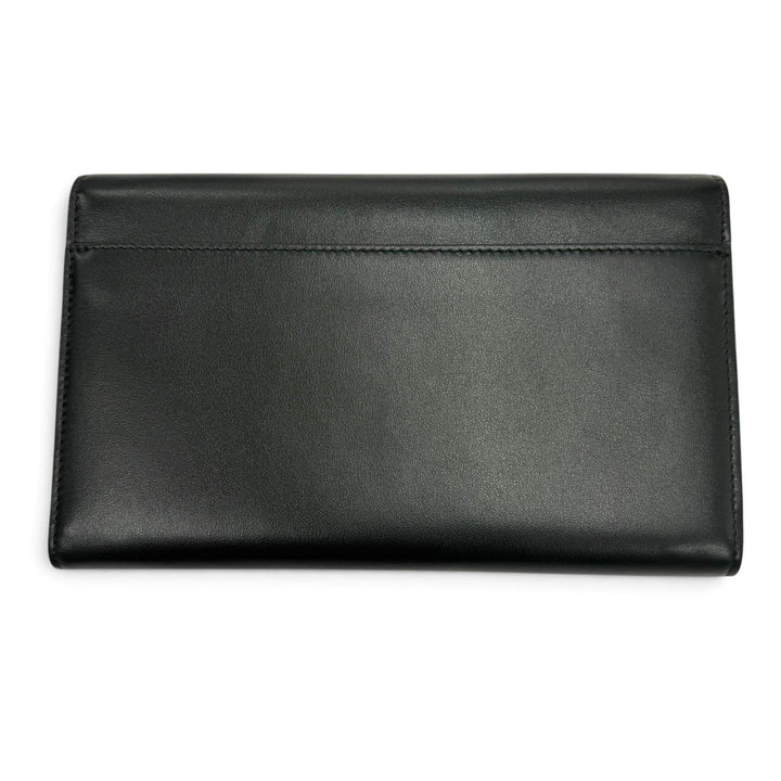 Excellent BALENCIAGA Purse envelope Long wallet black leather mens 743220