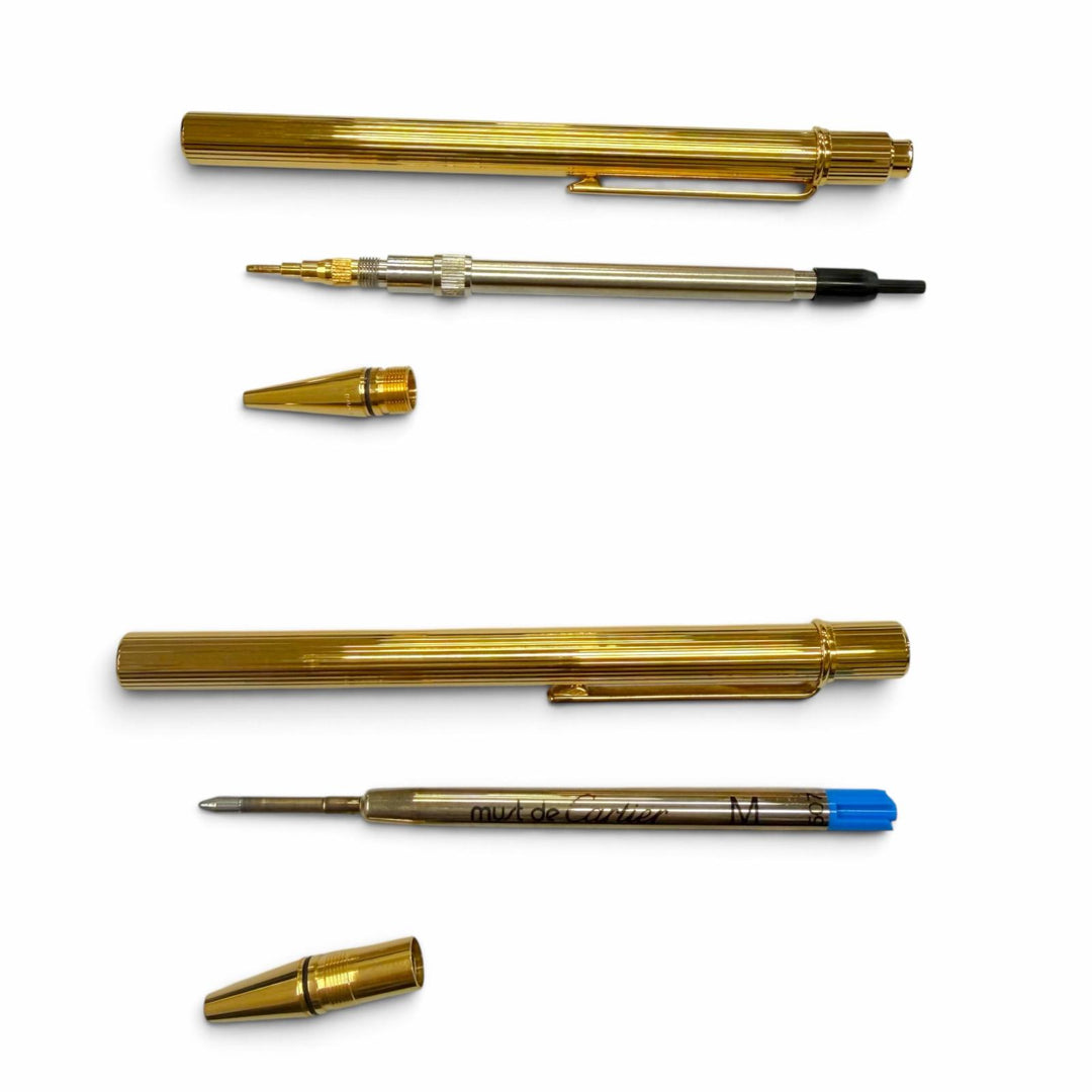 Excellent Cartier Must Do Cartier Striped Ballpoint Pen Mechanical Pencil Set