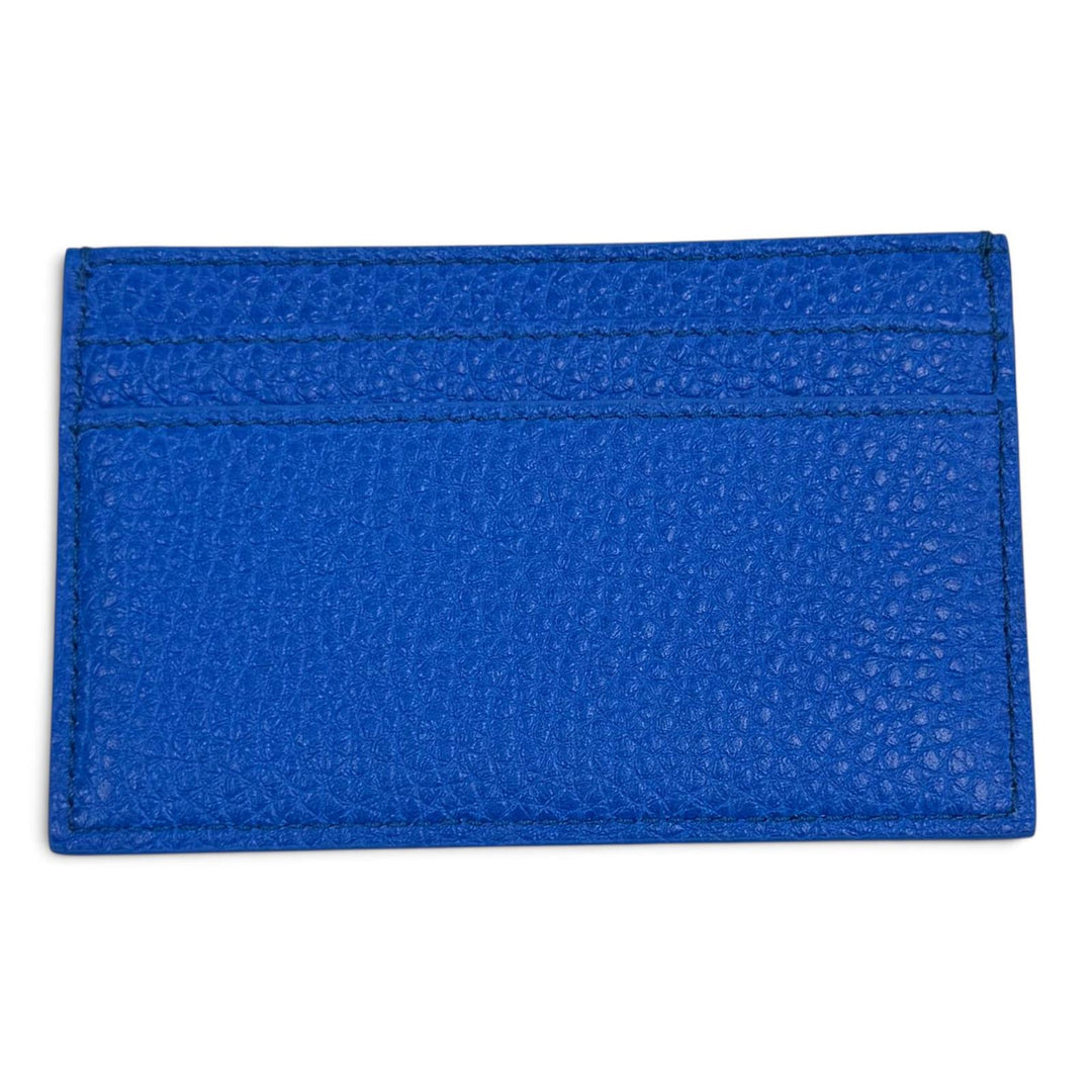 Excellent CELINE Card Case Logo-emblazoned leather card holder blue 10N763GTH